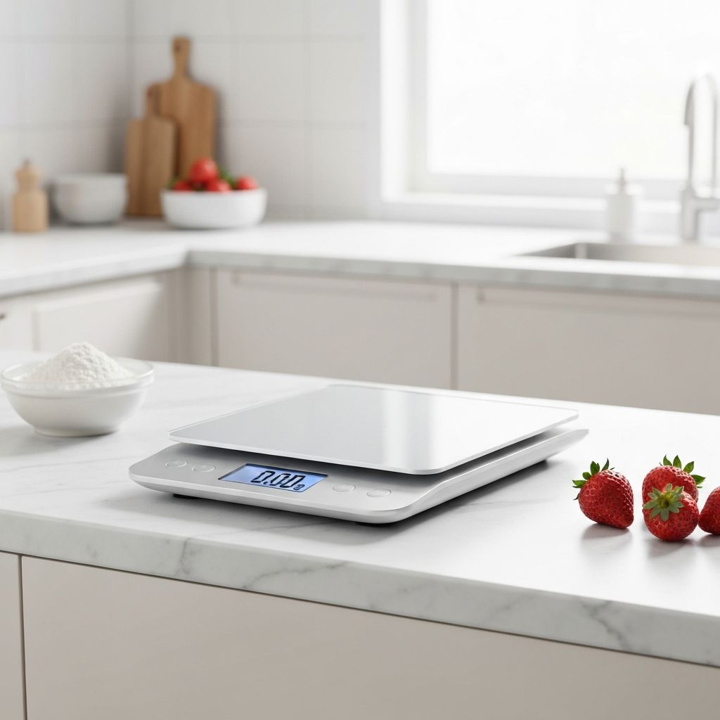 Báscula digital de cocina Punto Esencial en uso